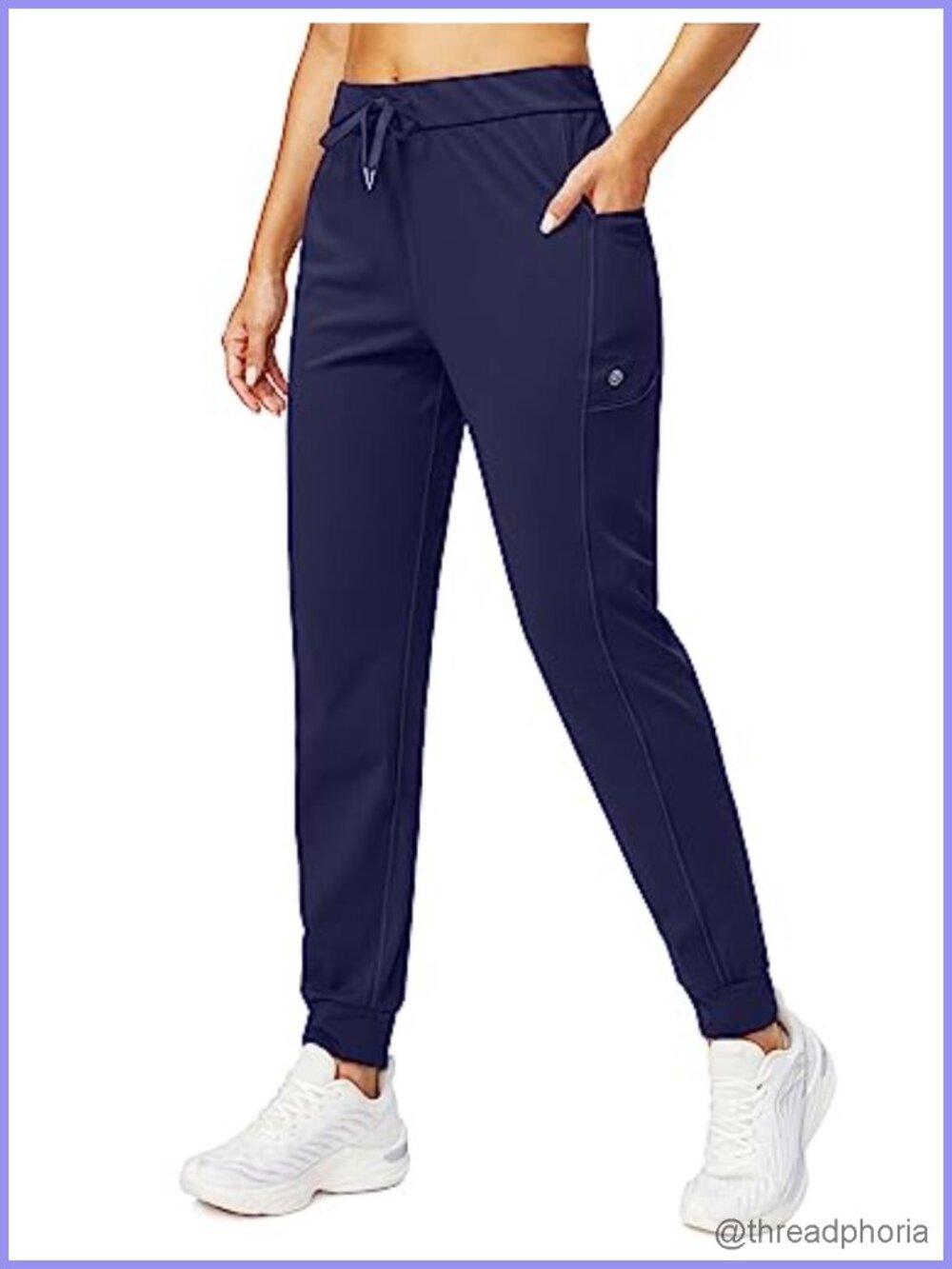 Women's Tapered Joggers with Zip Pockets Athletic Sweatpants